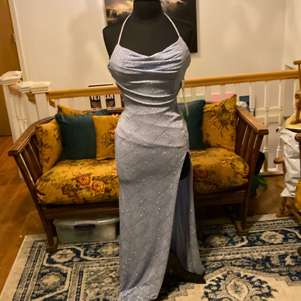 Light blue evening or prom dress junior size 1